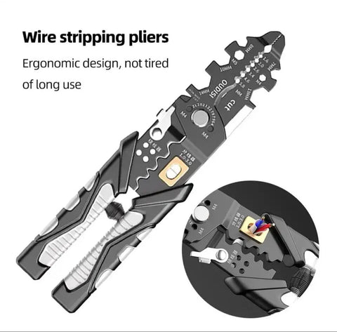 Multi-Functional 18in1 Wire Stripper, Cutter, and Crimping Plier – Tool